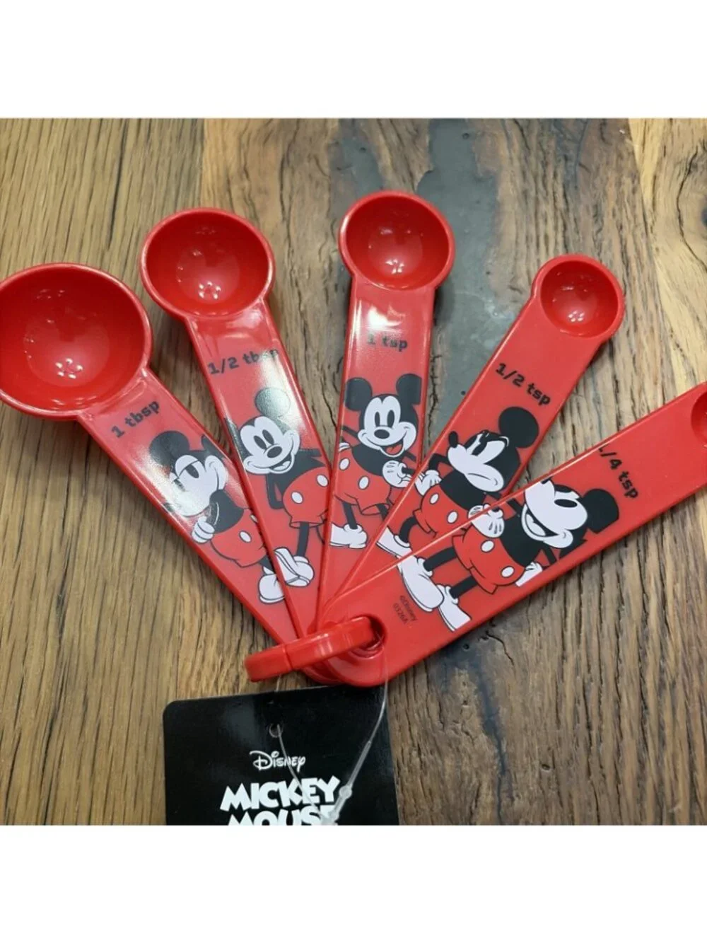Disney Mickey House Measuring Spoon Set New Red Cartoon Kitchen